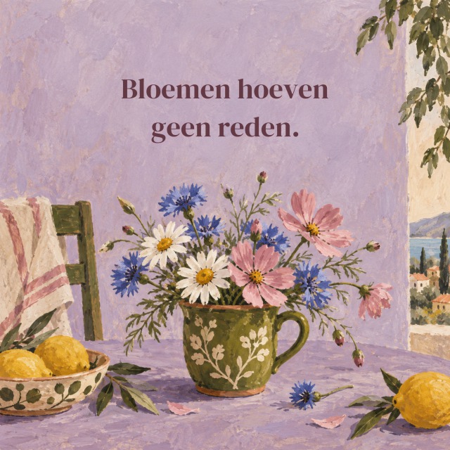 Bloemen hoeven geen reden.