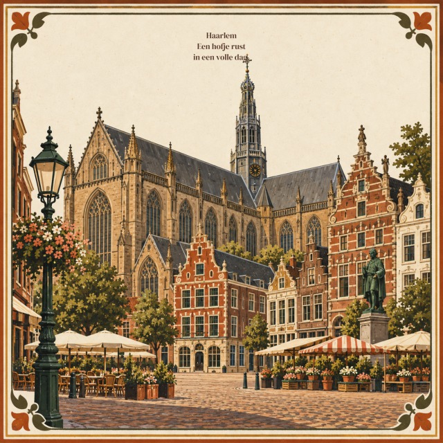 Haarlem Een hofje rust in een volle dag.