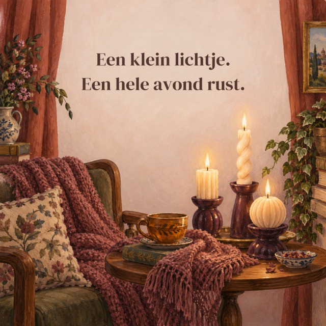 Een klein lichtje. Een hele avond rust.
