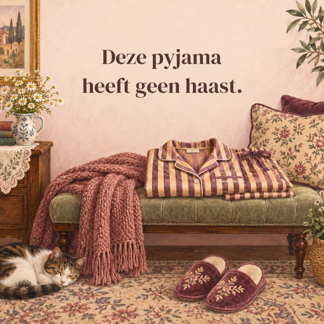 Deze pyjama heeft geen haast.