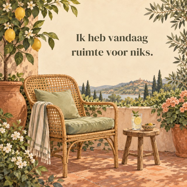 Ik heb vandaag ruimte voor niks.