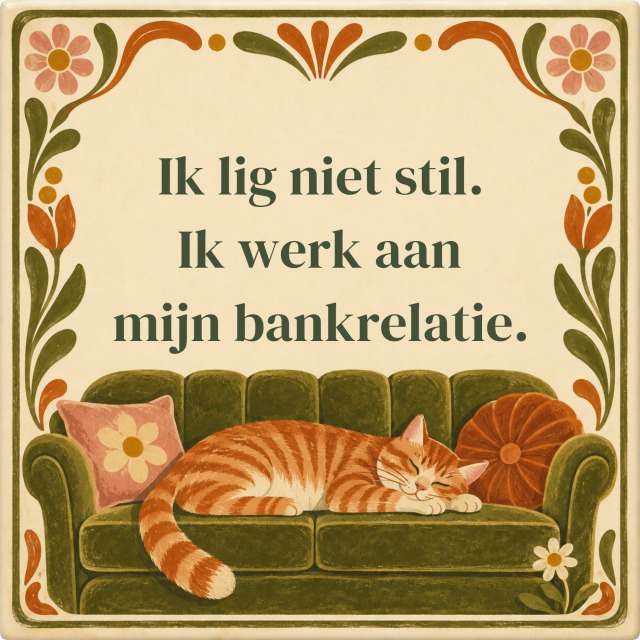 Ik lig niet stil. Ik werk aan mijn bankrelatie.