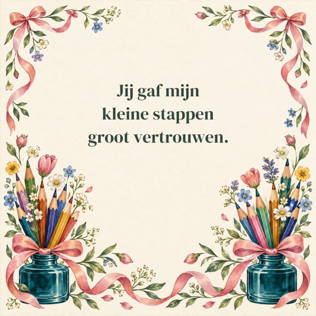 Jij gaf mijn kleine stappen groot vertrouwen.