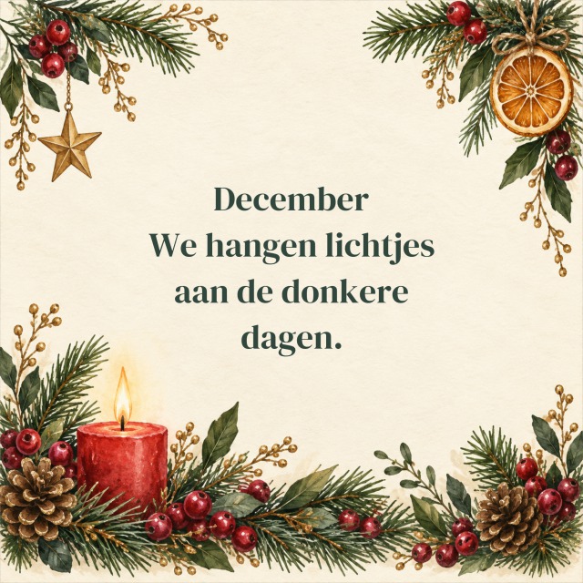 December We hangen lichtjes aan de donkere dagen.