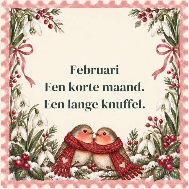 Februari Een korte maand. Een lange knuffel.
