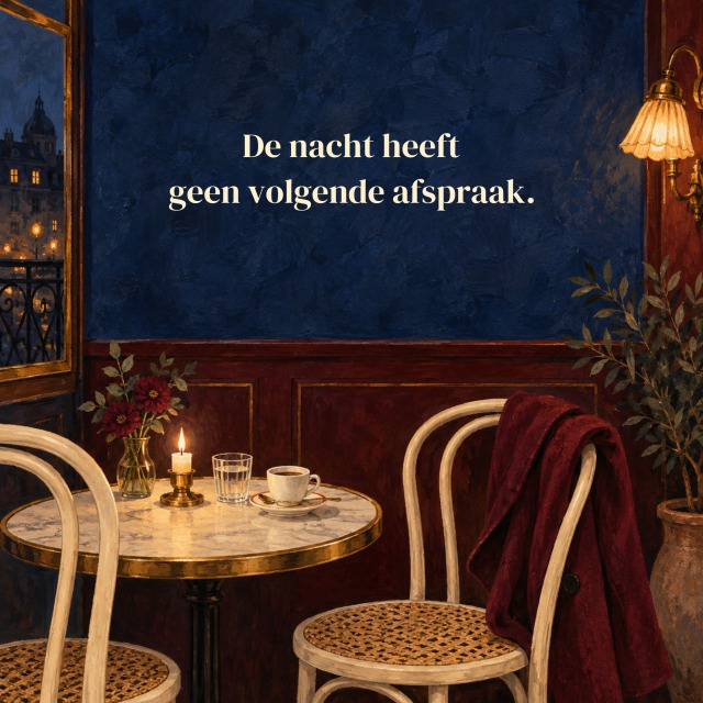 De nacht heeft geen volgende afspraak.