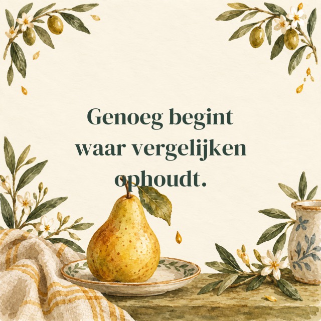 Genoeg begint waar vergelijken ophoudt.