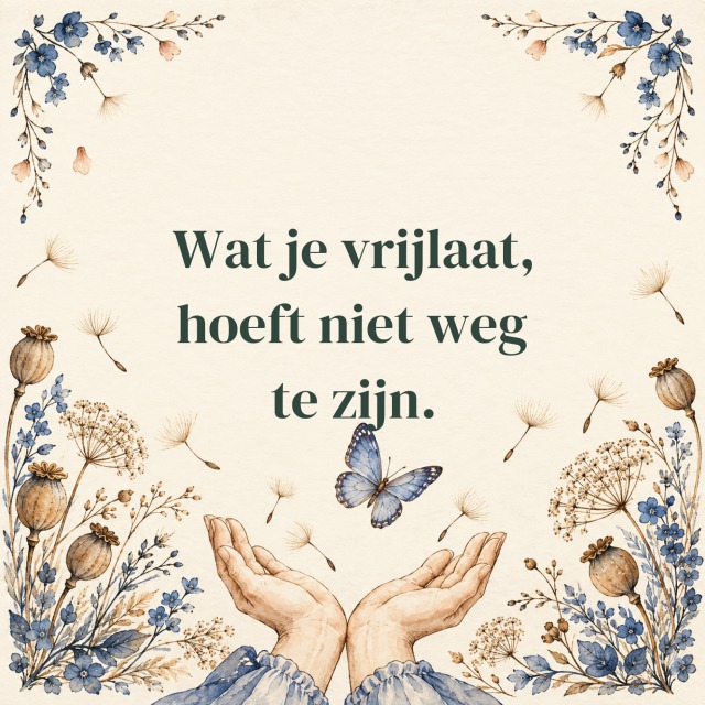 Wat je vrijlaat, hoeft niet weg te zijn.