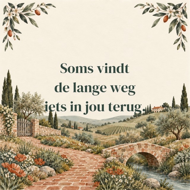 Soms vindt de lange weg iets in jou terug.
