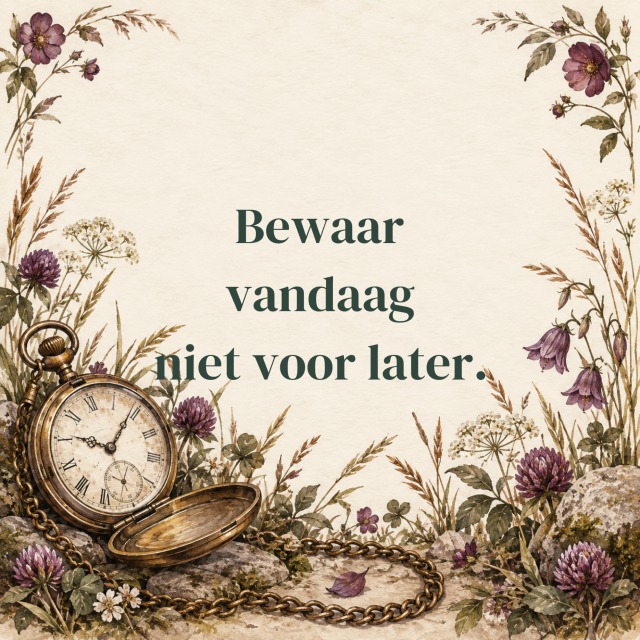 Bewaar vandaag niet voor later.
