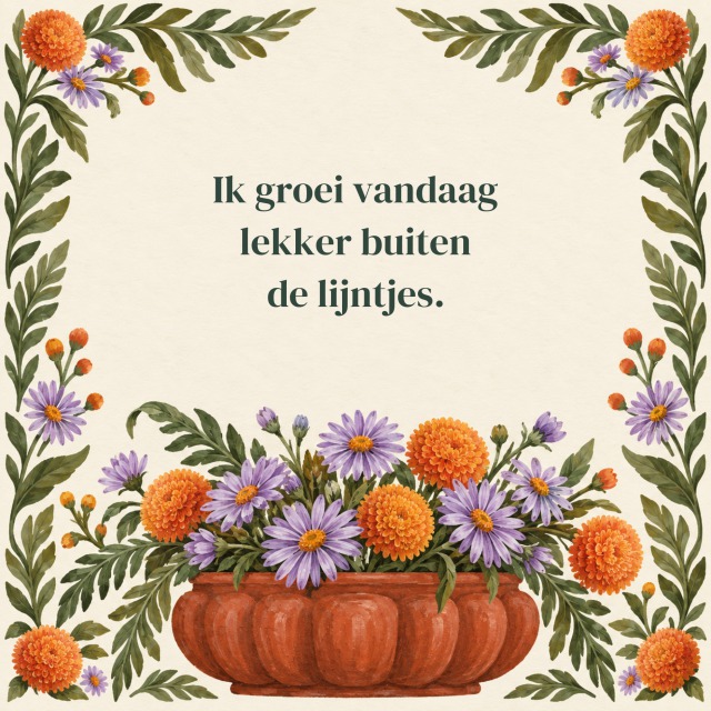 Lekker blijven bloeien.