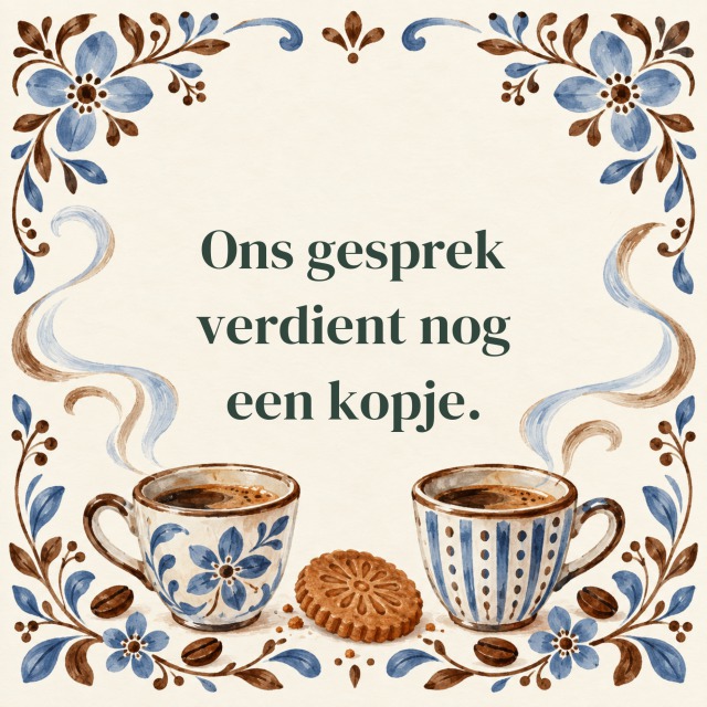 Ons gesprek verdient nog een kopje.