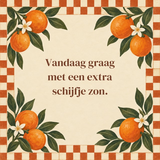 Vandaag graag met een extra schijfje zon.