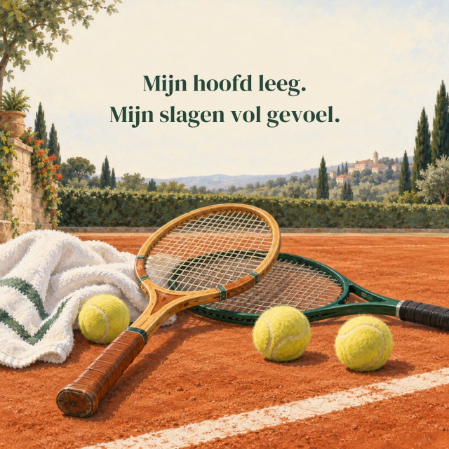 Mijn hoofd leeg. Mijn slagen vol gevoel.