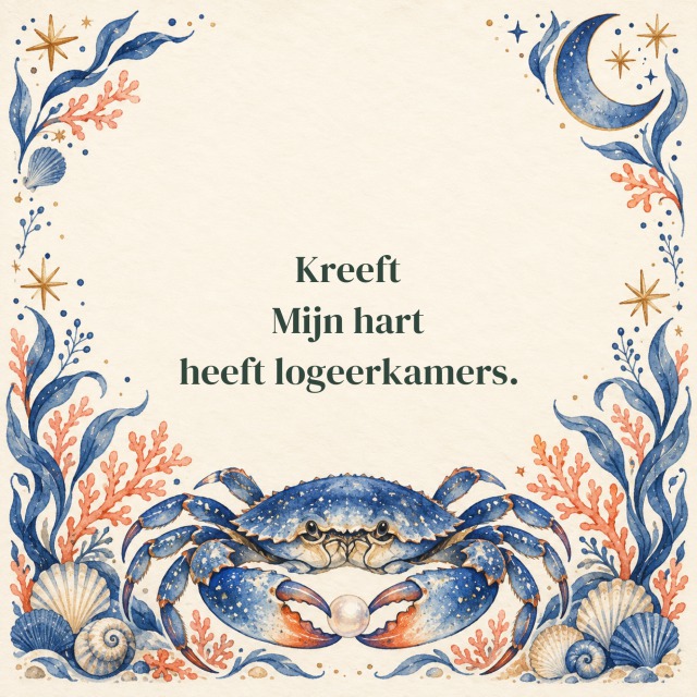 Kreeft Mijn hart heeft logeerkamers.